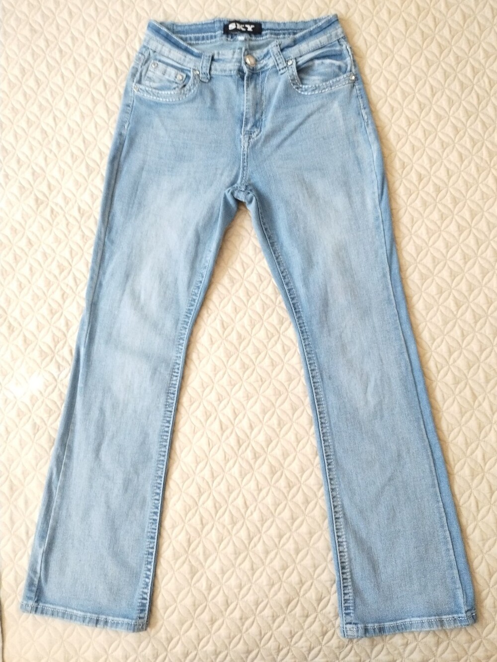 SKY Y2K Jeans Bootcut Embellished Pockets Denim Stretch Womens Size 9/10 - Picture 2 of 8